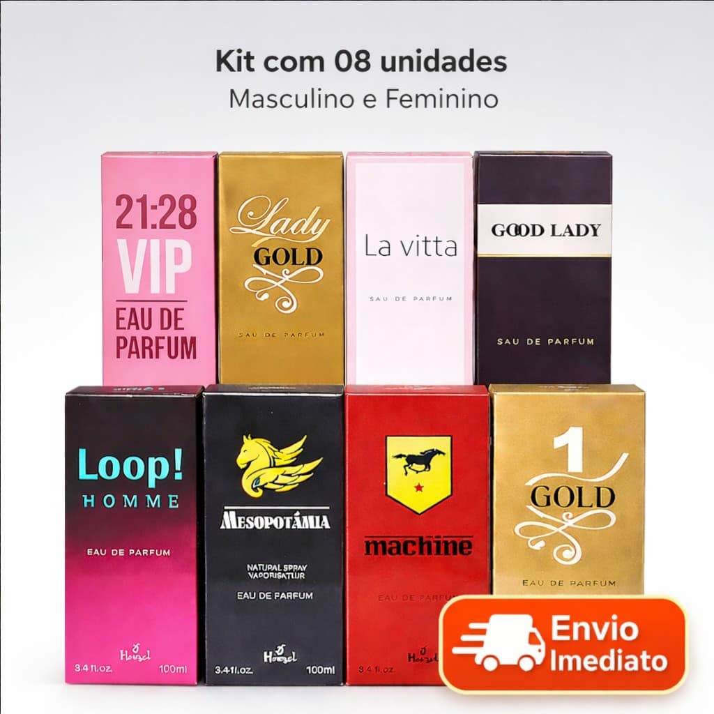 Kit Perfumes Masculino e Feminino 08 Unidades 100ml | Eau de Parfum | Envio Imediato