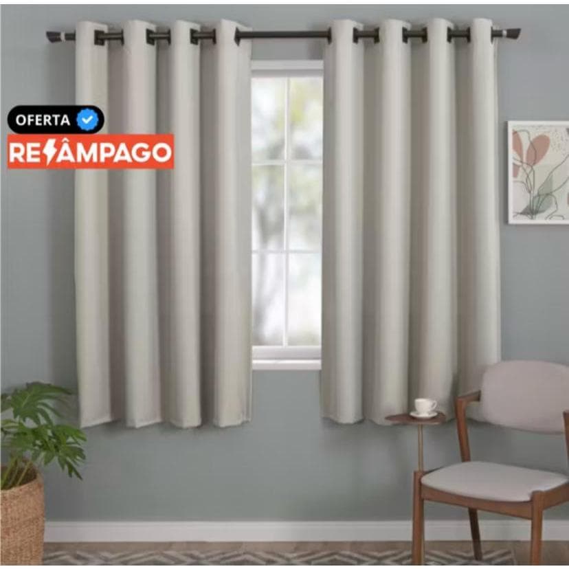Cortina Simples 3,00 x 1,60 Pequena Oxford barata tecido leve