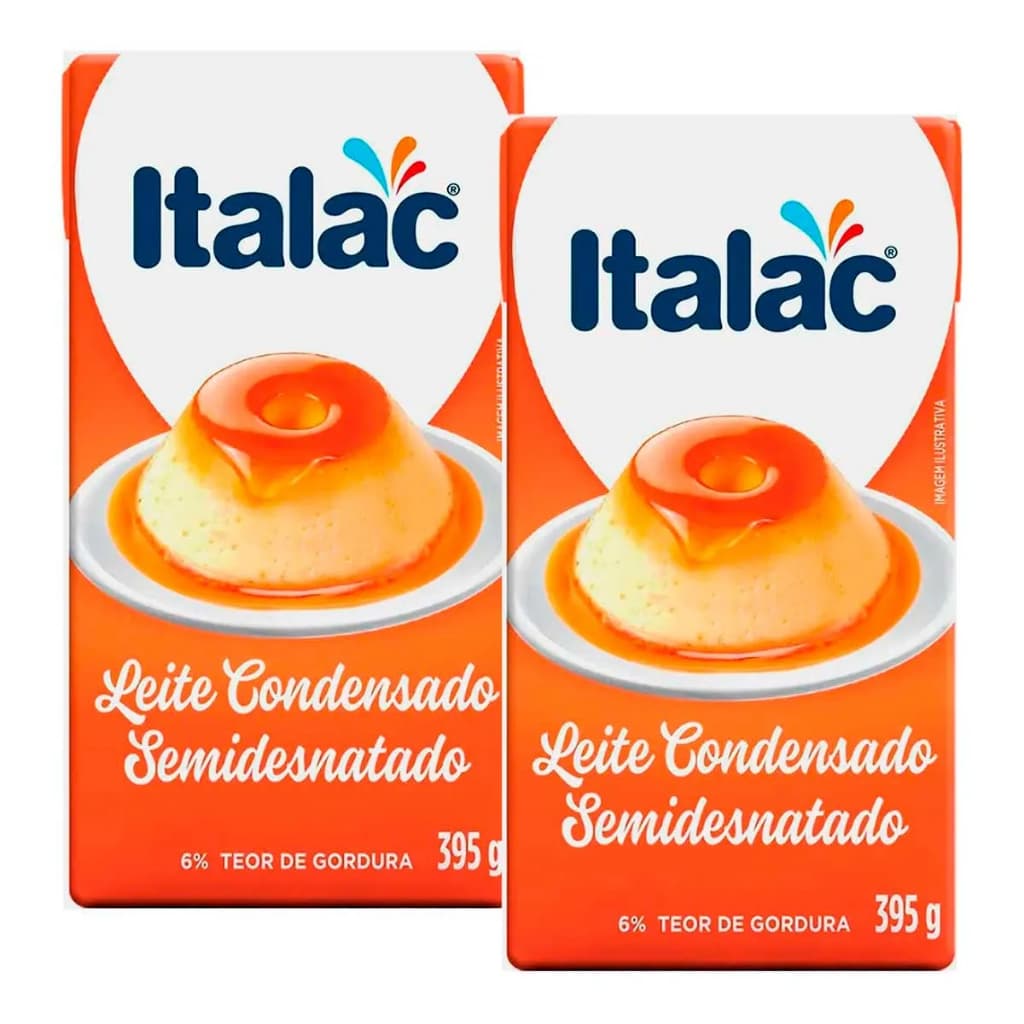 Kit 2 CX Leite Condensado Italac Semidesnatado 395g