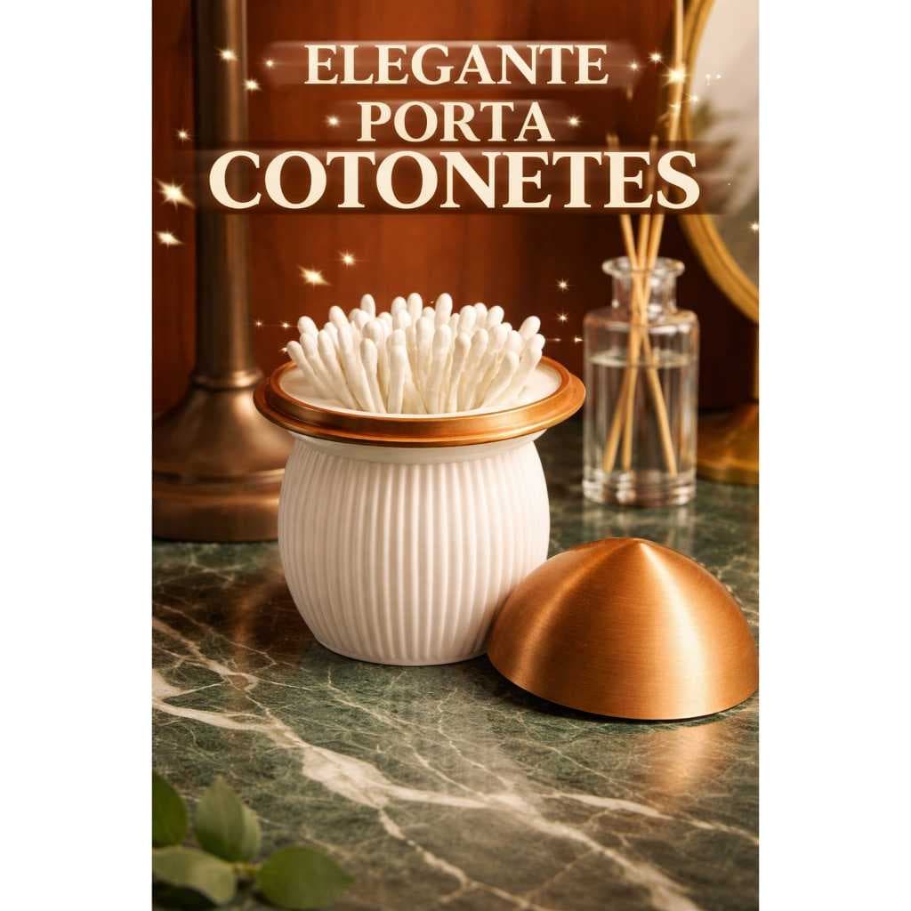 Porta Cotonete Elegante Organização com Estilo
