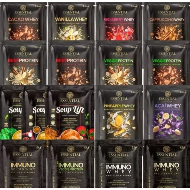 Sachê Whey Essential Proteína Diversos Sabores