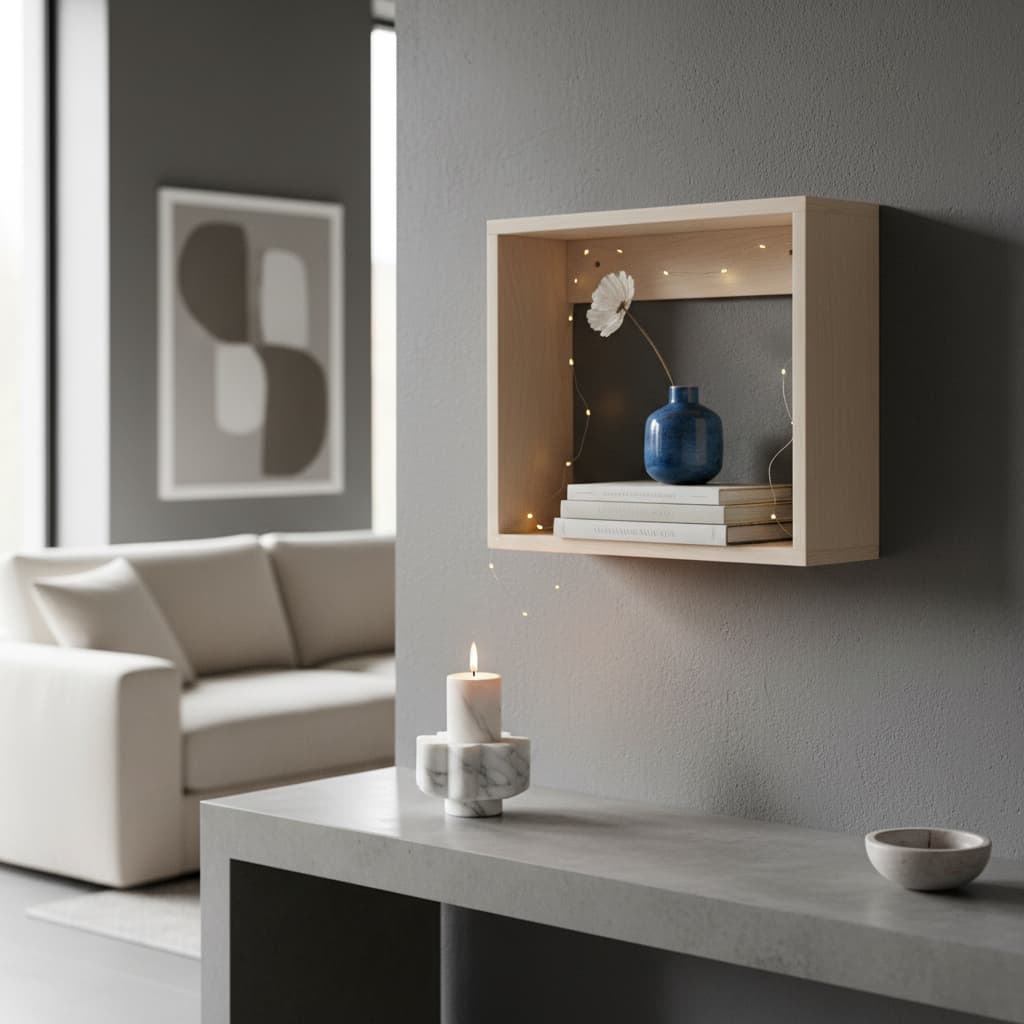 Nicho em madeira MDF, com 30cm, incolor