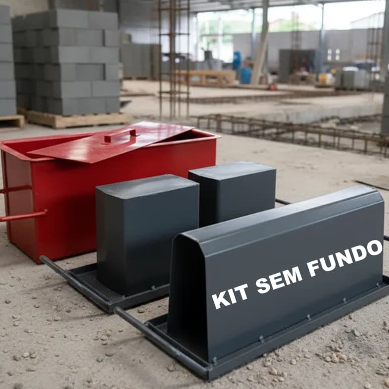 Kit Formas manuais Bloco e Canaleta Vedação de Concreto tamanho 14 SEM FUNDO vazado concreto
