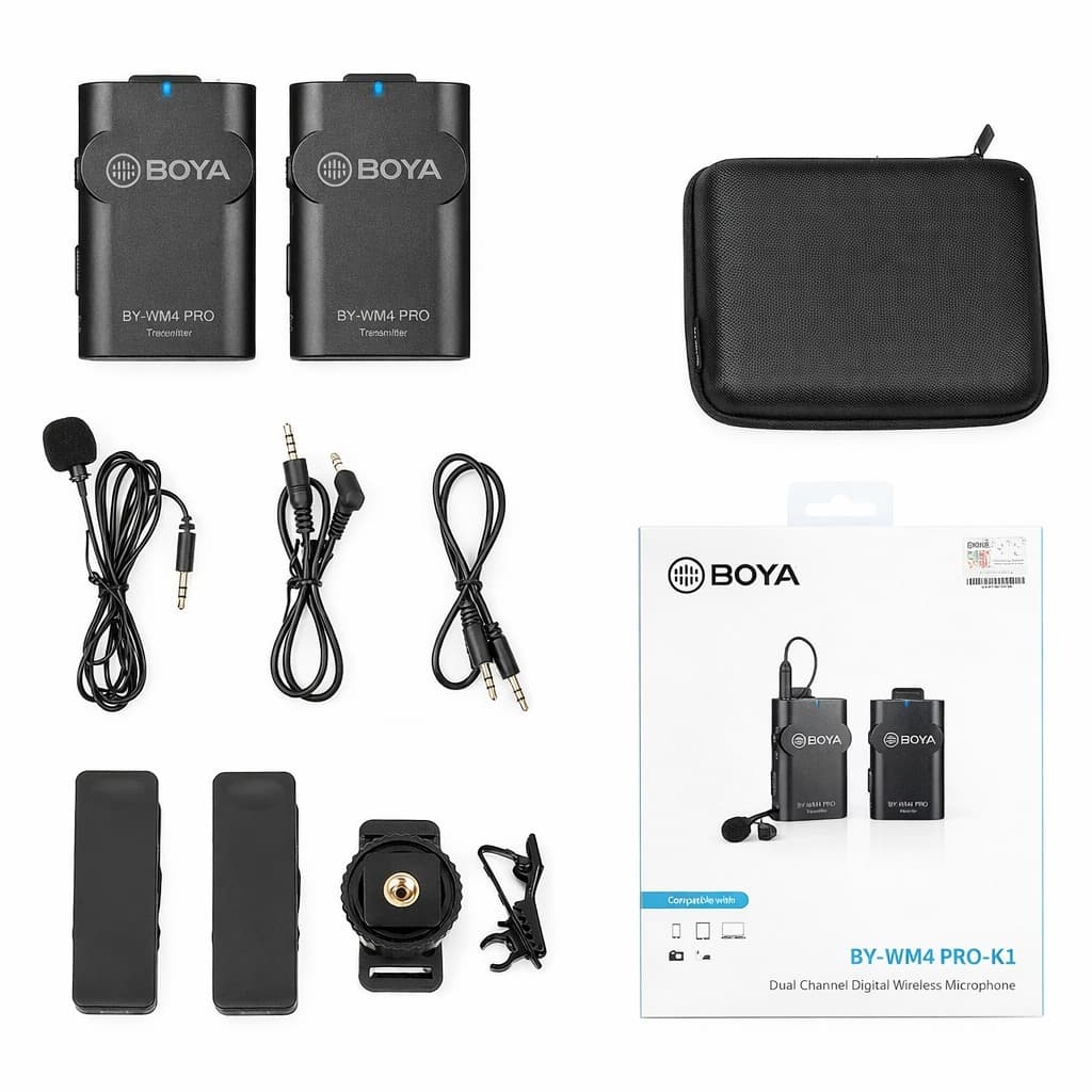 Microfone Sem Fio Lapela Dual-channel Boya By-wm4 Pro