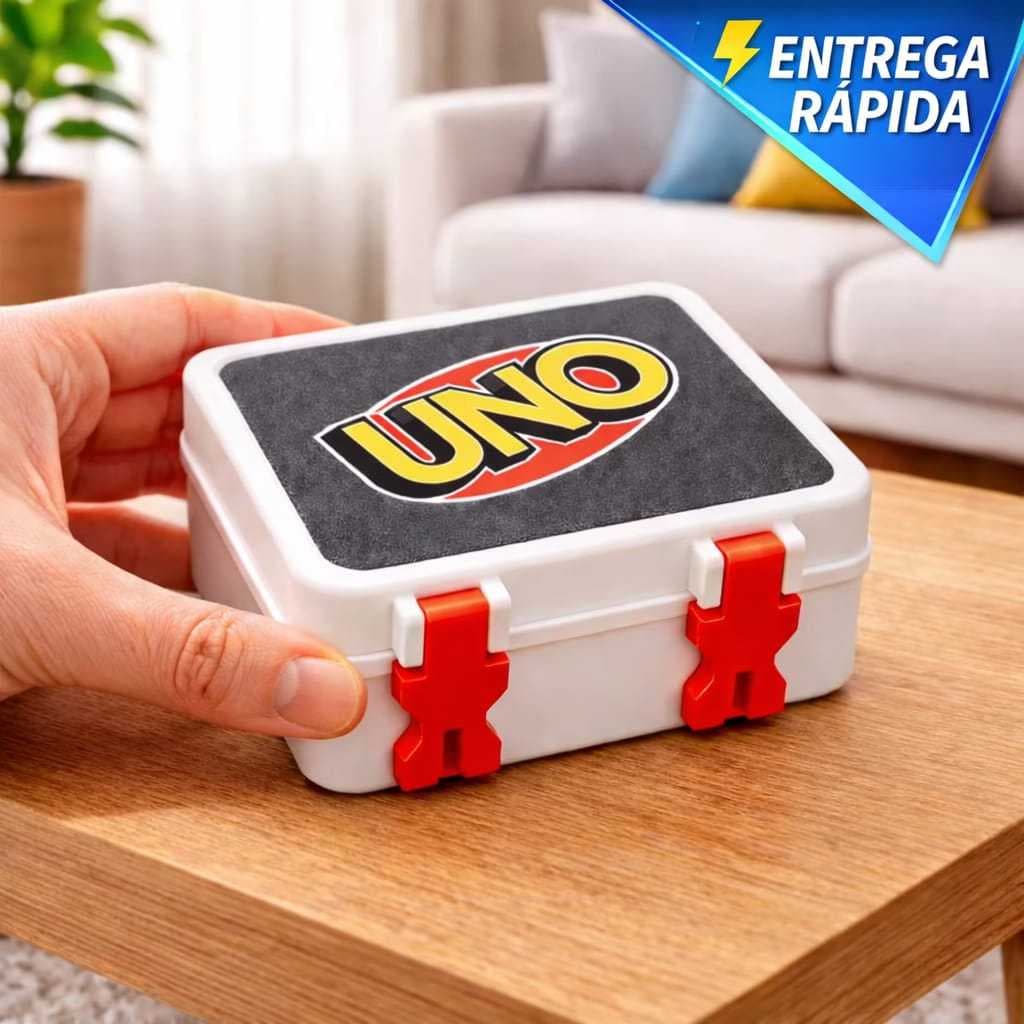 Caixa Box para Uno Baralho Case Jogo UNO Organizador Proteção Porta Cartas Gamer Geek