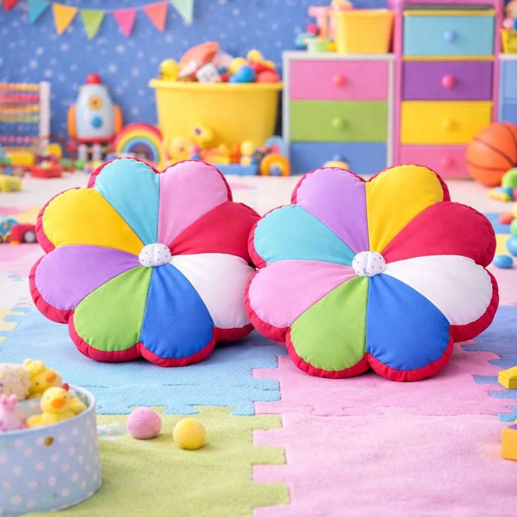 Almofada de Flor 40x40 para Quarto de Bebê Decorativa Infantil Enxoval de Bebê Poltrona Amamentação
