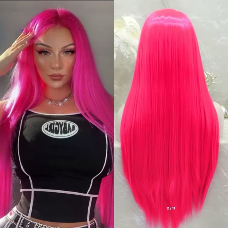 Peruca Rosa Choque Neon - Peruca Cosplay Rosa Pink
