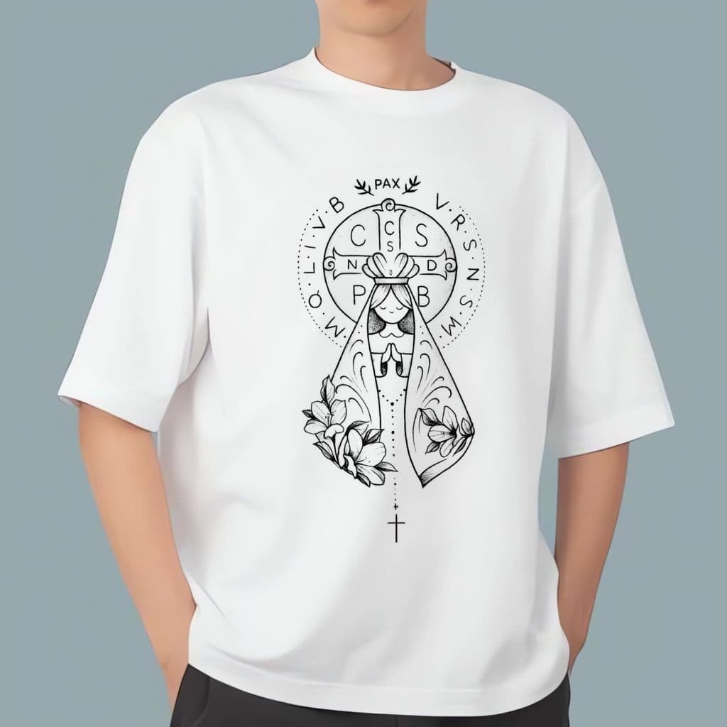 Camiseta, unissex, adulta, Nsa Sra da MEDALHA MILAGROSA, blusa personalizada, católicos, igreja, romeiros