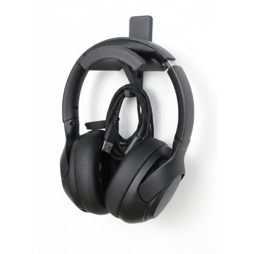 Suporte gamer para headset com fita dupla face 3M para mesa e setup home office