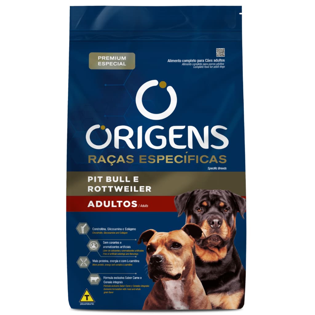 Ração Origens Especificas Pit Bull E Rottweiler Adultos 15kg