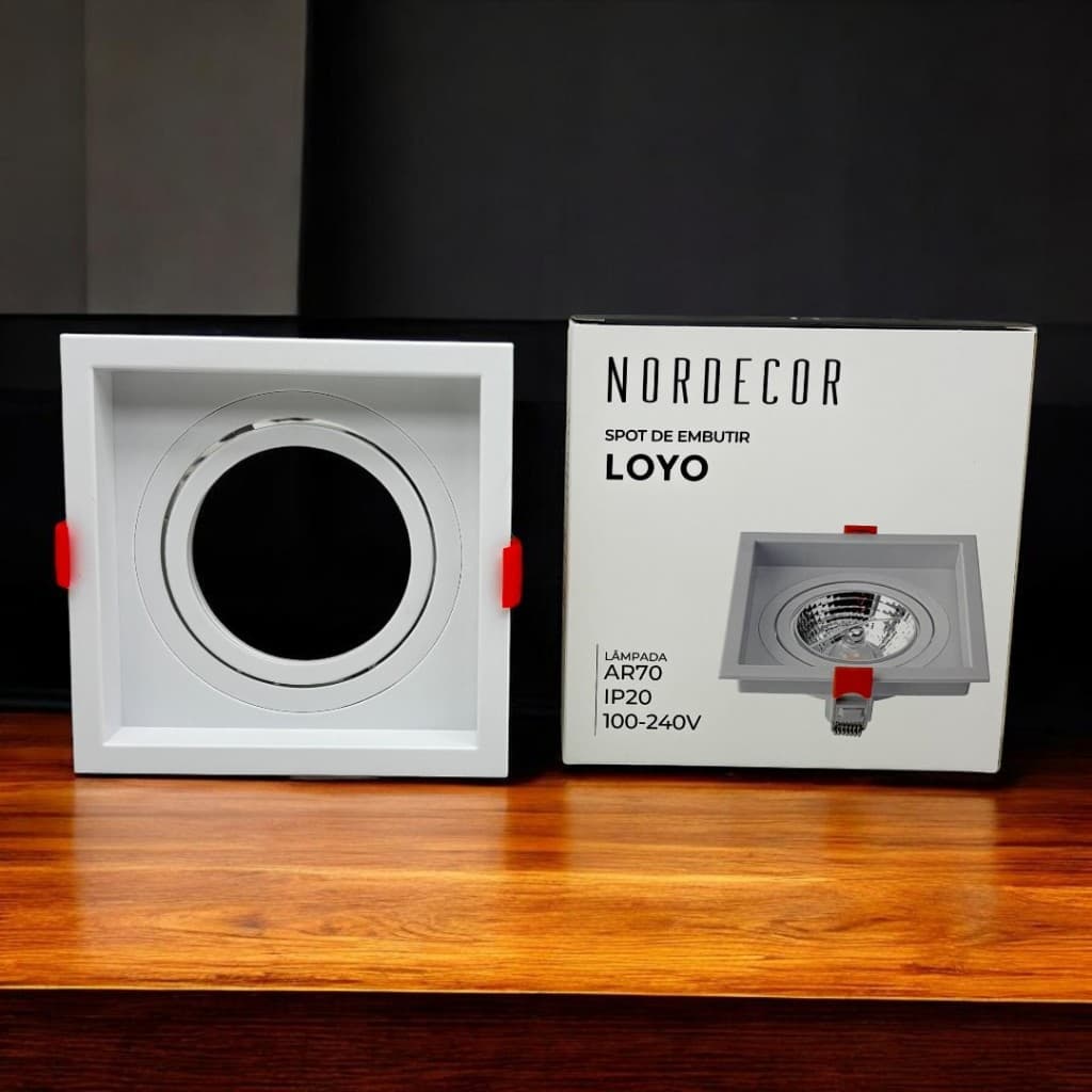 Spot Embutir AR70 Nordecor Branco ou Preto | Luminária Direcionável p/ Forro Gesso | Soquete GU10