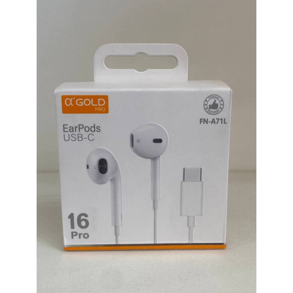 FONE DE OUVIDO COM FIO EARPODS PARA CELULAR  USB-C 16 PRO AGOLD FN-A71L