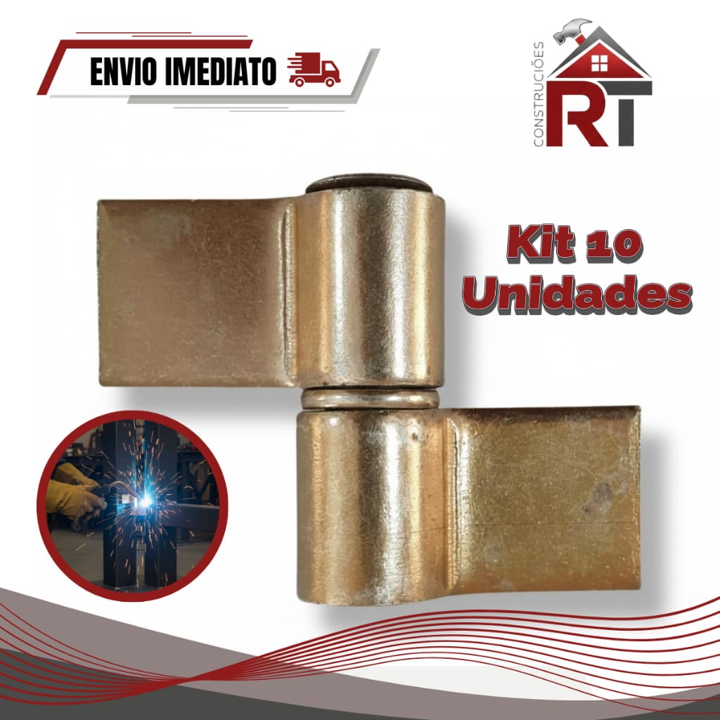 Kit 10 Unidades Dobradiça Gonzo N° 1 Com Abas 3/4''