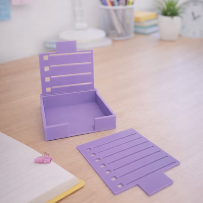 Suporte Organizador para bloco de notas adesivas/ Post-it com 2 Estênceis de Tarefas