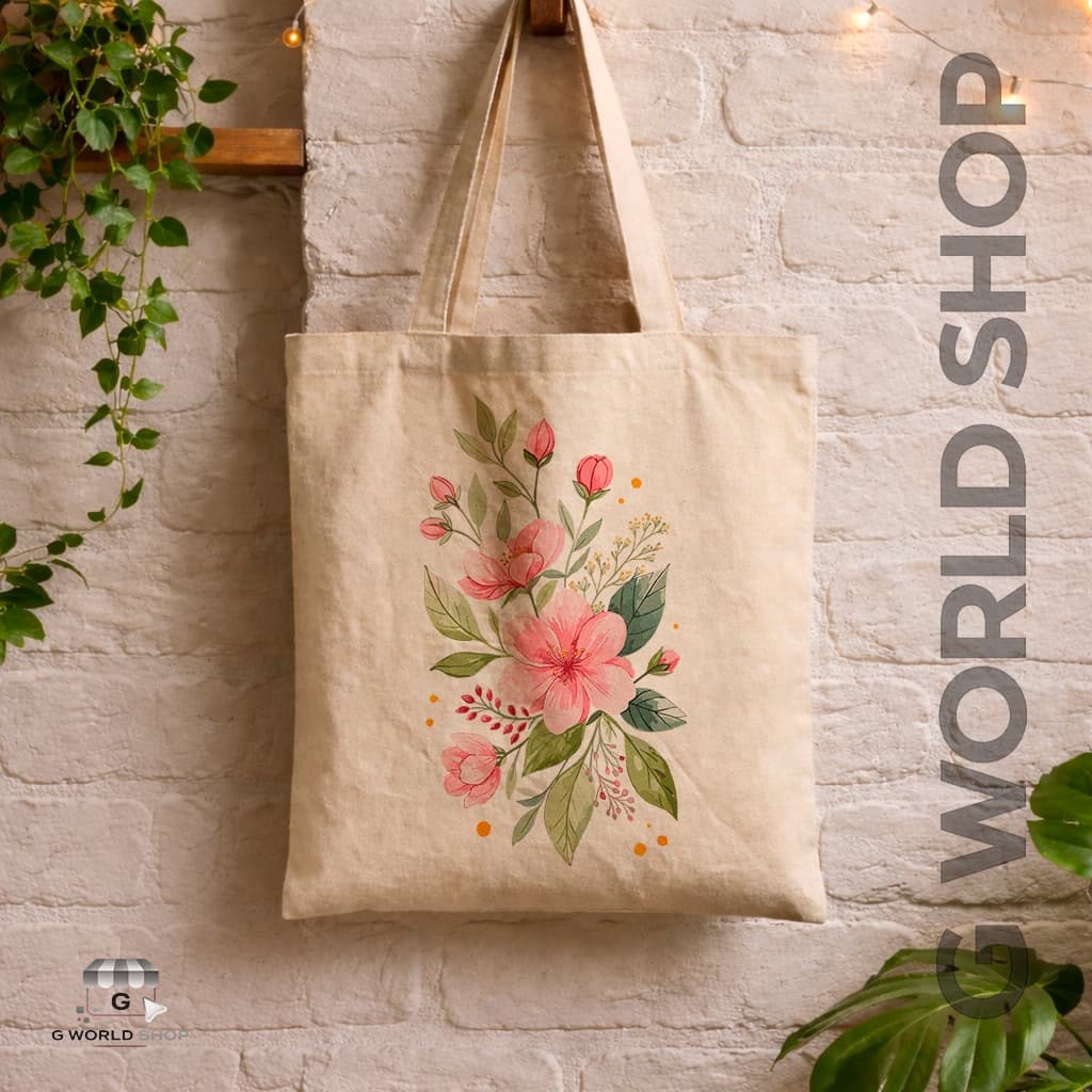 Bolsa Ecobag Sacola Ecológica Estampada Flores Rosas Ótima Bolsa Feminina Tecido Algodão Envio Imediato