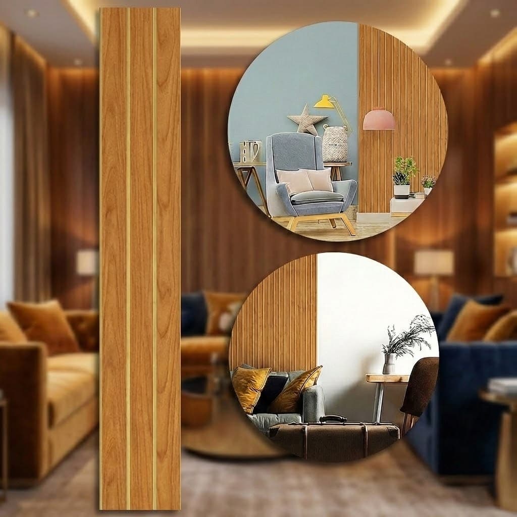 Kit até 10 Placas Ripados Decorativo Premium Grande Alta Qualidade Painel Autocolante 90x11