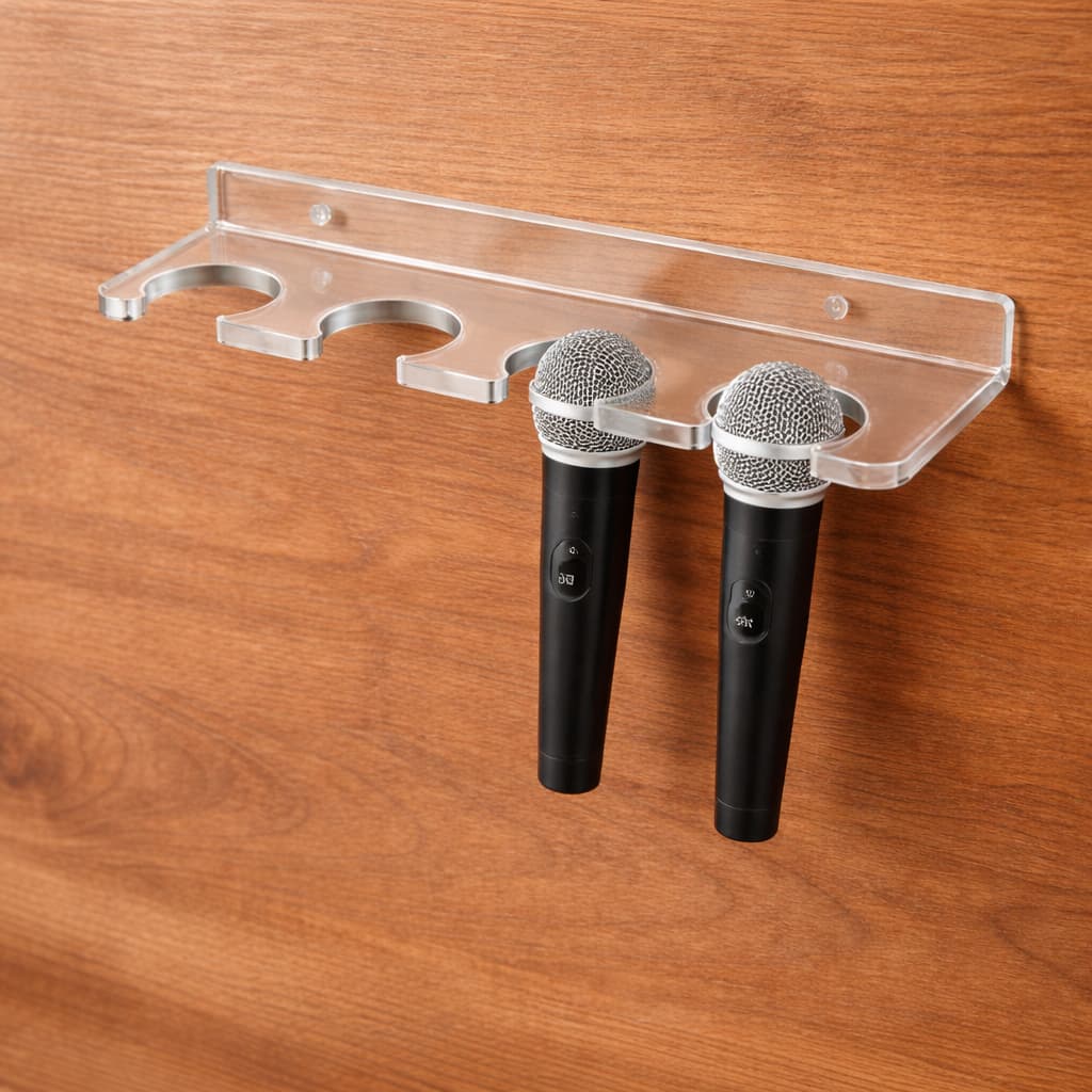 Suporte Porta Microfone Igreja Evento Escola Acrilico 4 Mic Cristal