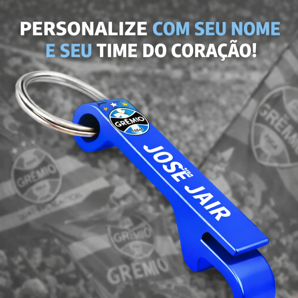 GRêMIO CHAVEIRO PERSONALIZADO COM SEU NOME E TIME DO CORAÇÃO