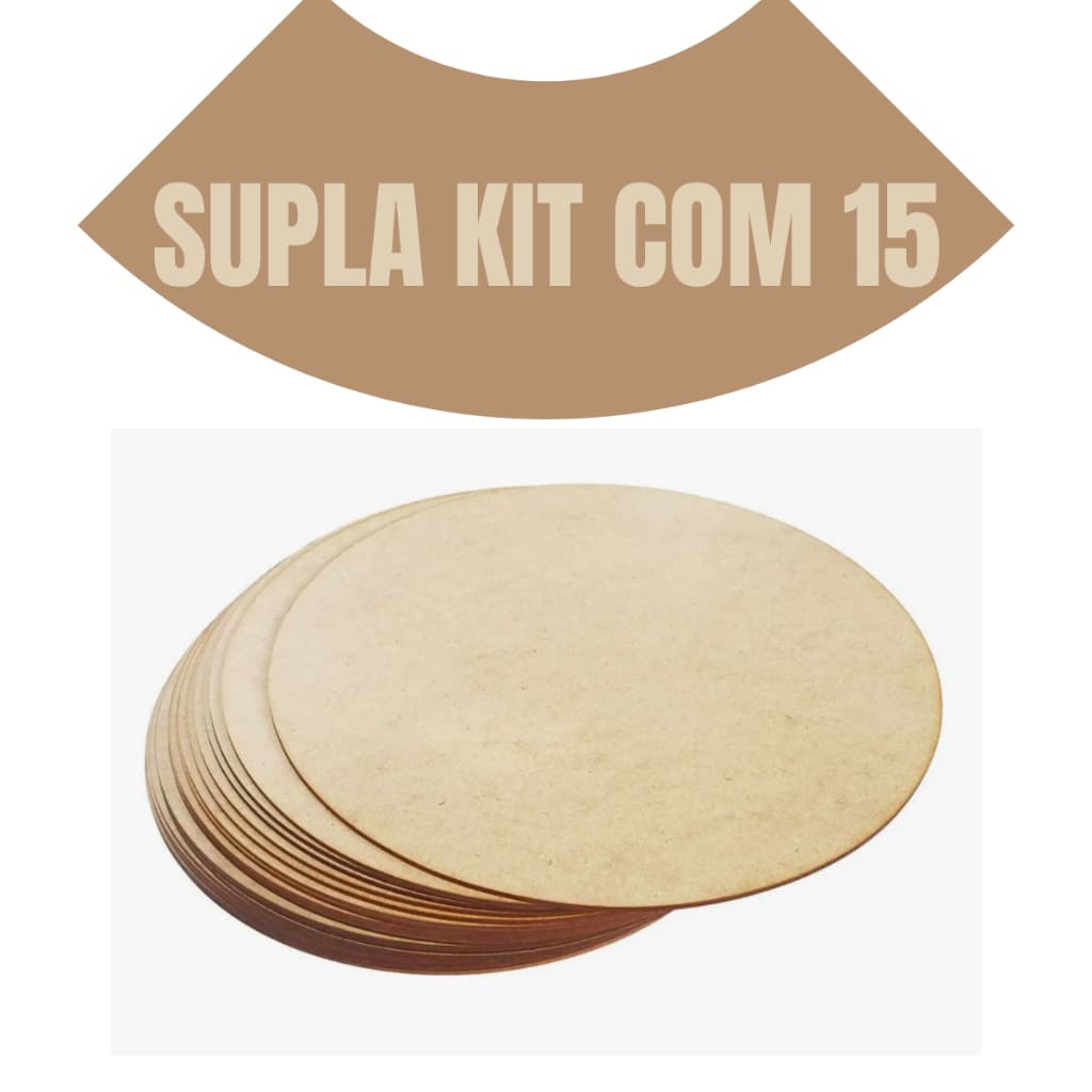 Kit 15 Unidades Sousplat Supla Suplat 50cm Mdf Base Mandala Para Tecido Personalizar