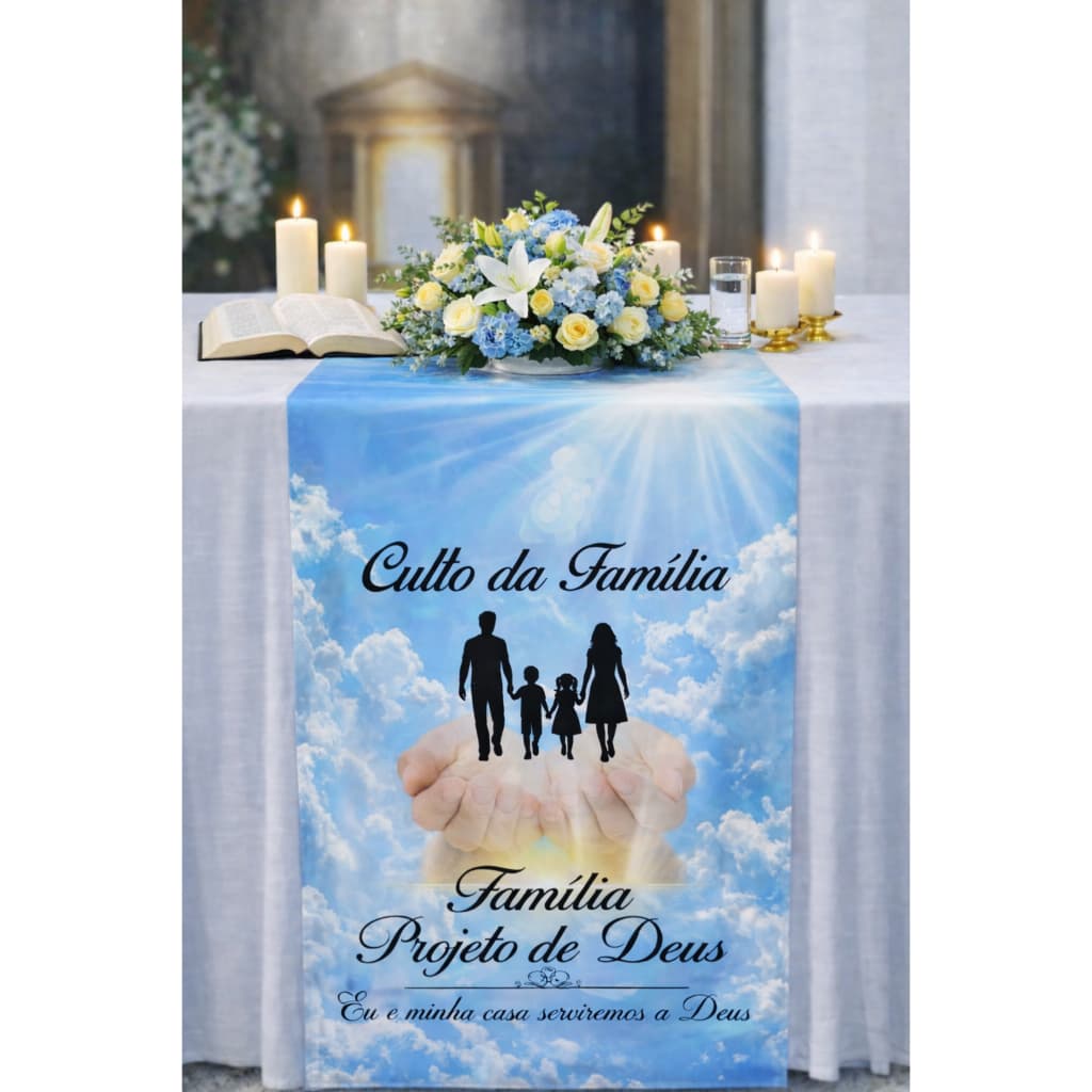 CAMINHO PARA MESA DE SANTA CEIA OU PULPITO/ MISSÕES/CULTO DA FAMÍLIA   0.60 MCX1.60CM/