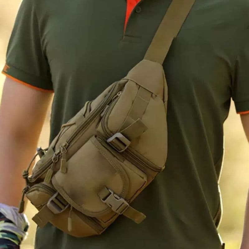 bolsa pochete tática militar masculina impermeável náilon Corres aleatórias