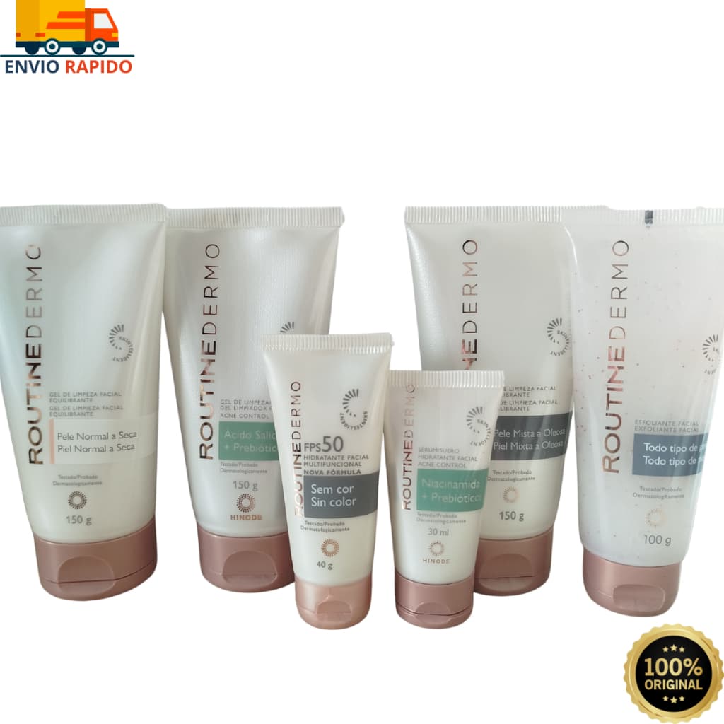 Skincare Routine Dermo Ácido Salicílico, Niacinamida, Esfoliante e Géis de Limpeza facial