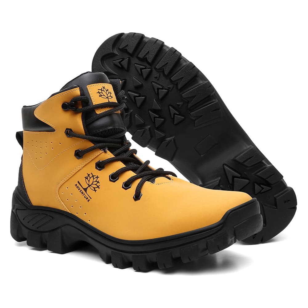 Bota Botina Masculina Coturno Adventure Premium Bota Reforçada Resistente Leve Macia e Confortavel p Trilha e Aventuras