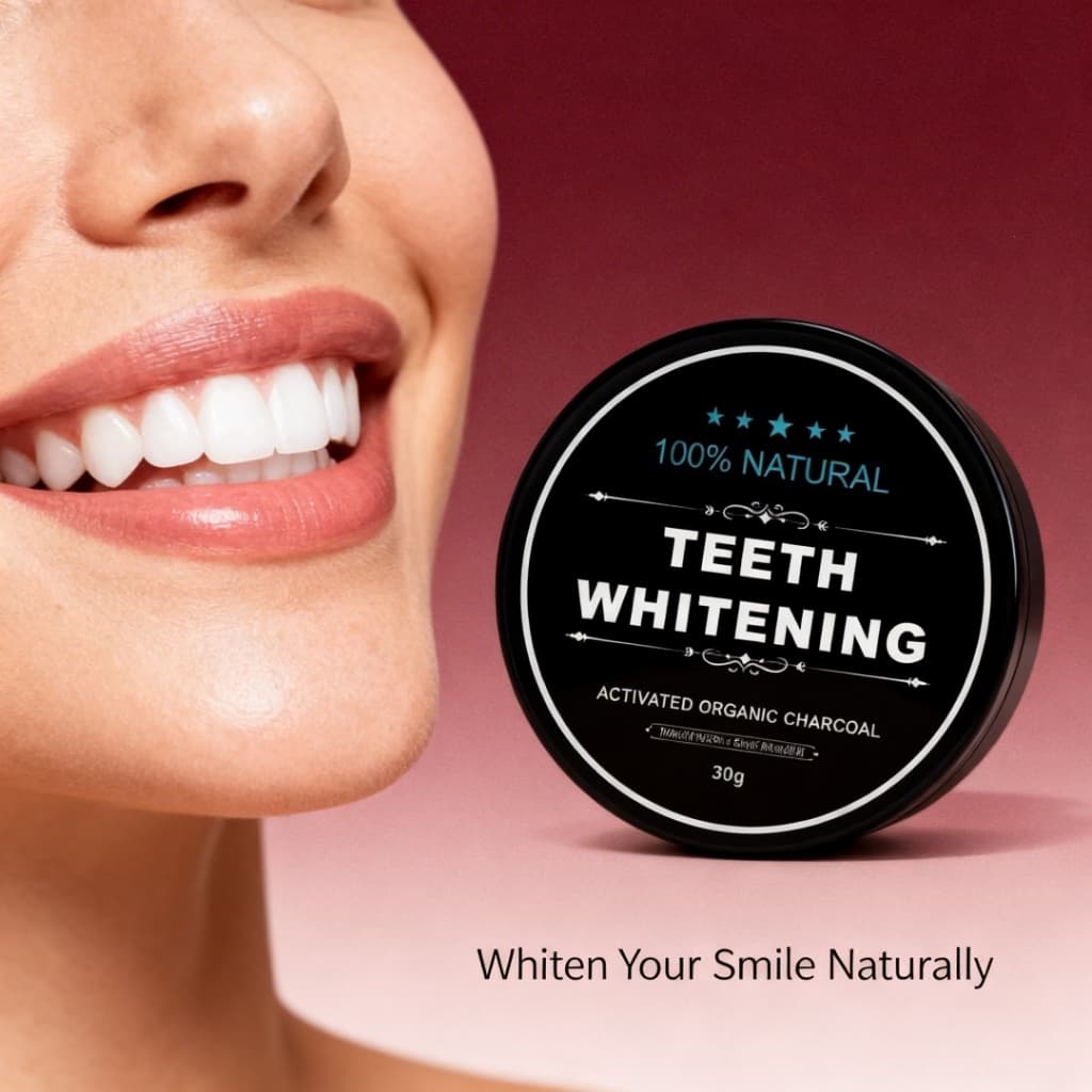 Activated Charcoal Teeth Whitening Powder 30g – Natural Formula for Teeth Stains, Yellow Teeth & Smokers, 100% Natural