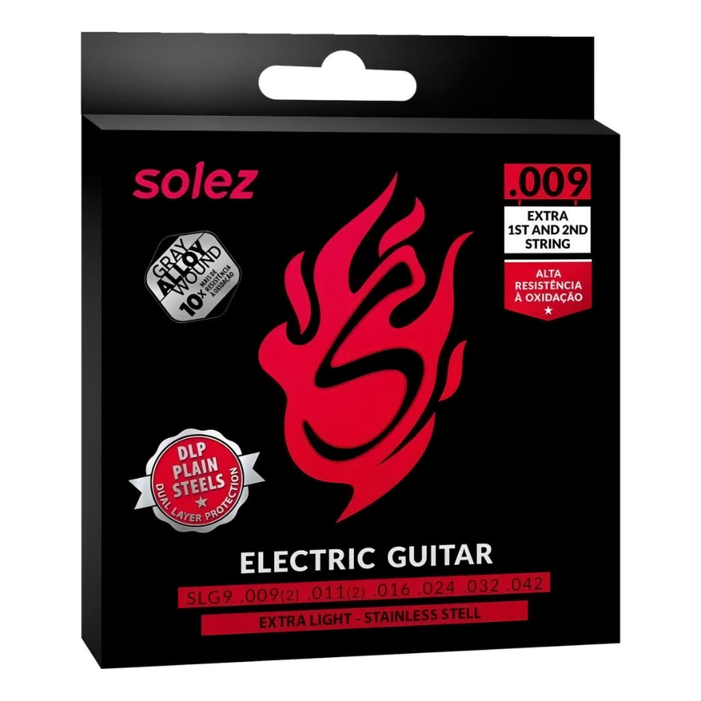Encordoamento Solez Guitarra 09 Slg9ga Gray Alloy Inox dlp
