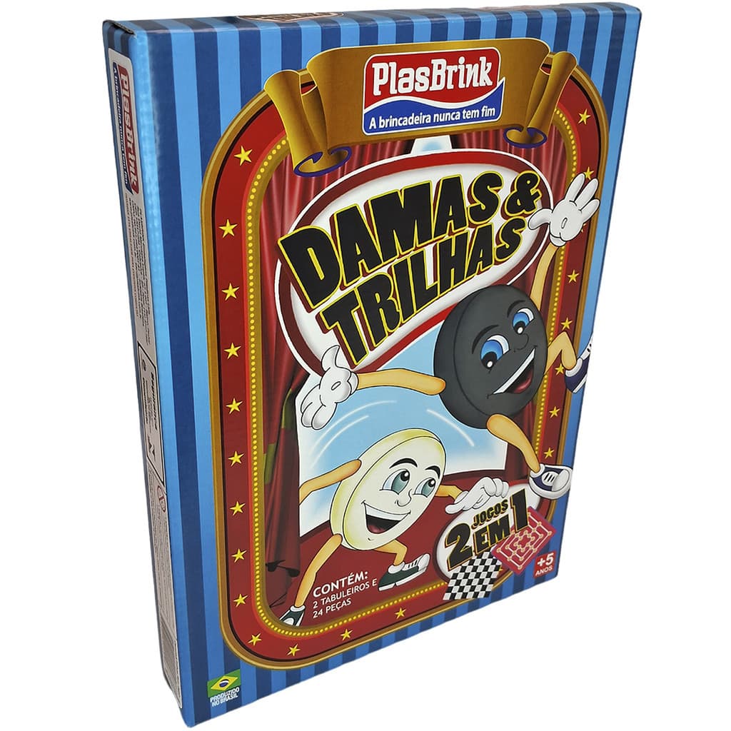 Jogo Tabuleiro 2 Em 1 Damas E Trilhas 24 Peças Portátil Dama Crianças Adultos Plasbrink