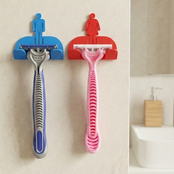 Suporte Lâmina de Barbear Gilete para Banheiro Feminino e Masculino Organizador Kit 2 3 4