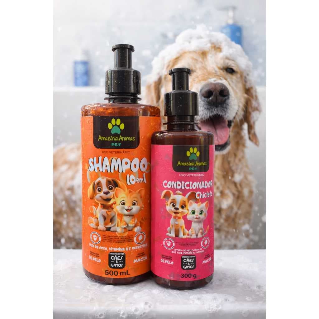 Kit PET  1 Condicionador Amazônia Aromas PET 300g 10 em 1 e 1 Shampoo Amazônia Aromas Pet 500ml 10 em 1