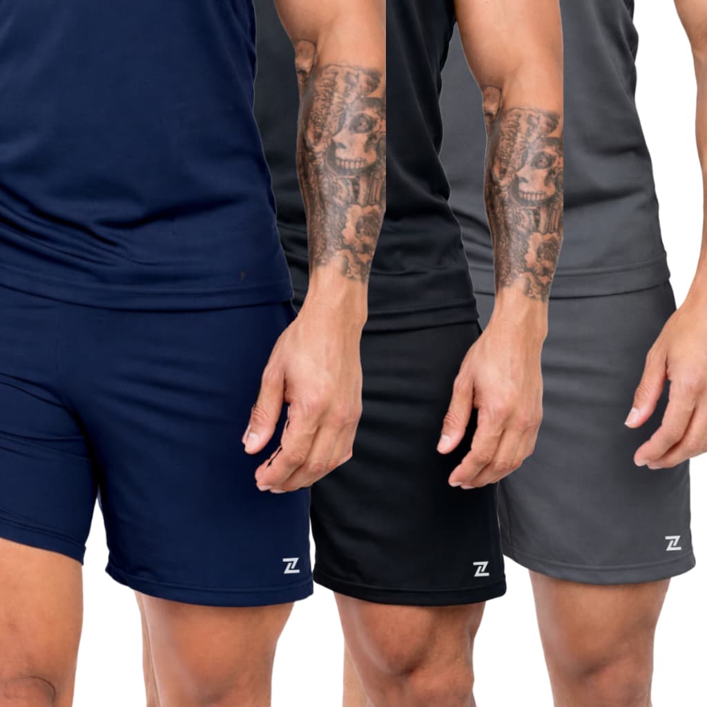 Bermuda Shorts Masculino Dry Fit Academia Tactel com Elastano Bolso Futebol Corrida