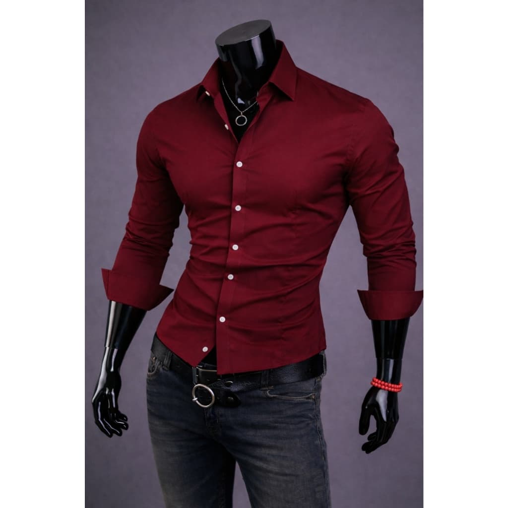 Camisa Social Manga Longa Slim Fit De Algodão Congresso Assembleia Reunião