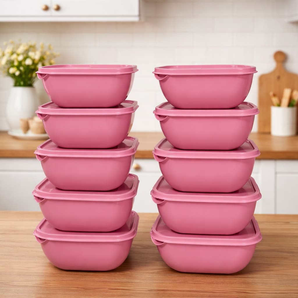 Potes Plastico 500 ML minimalista rosa minimalista