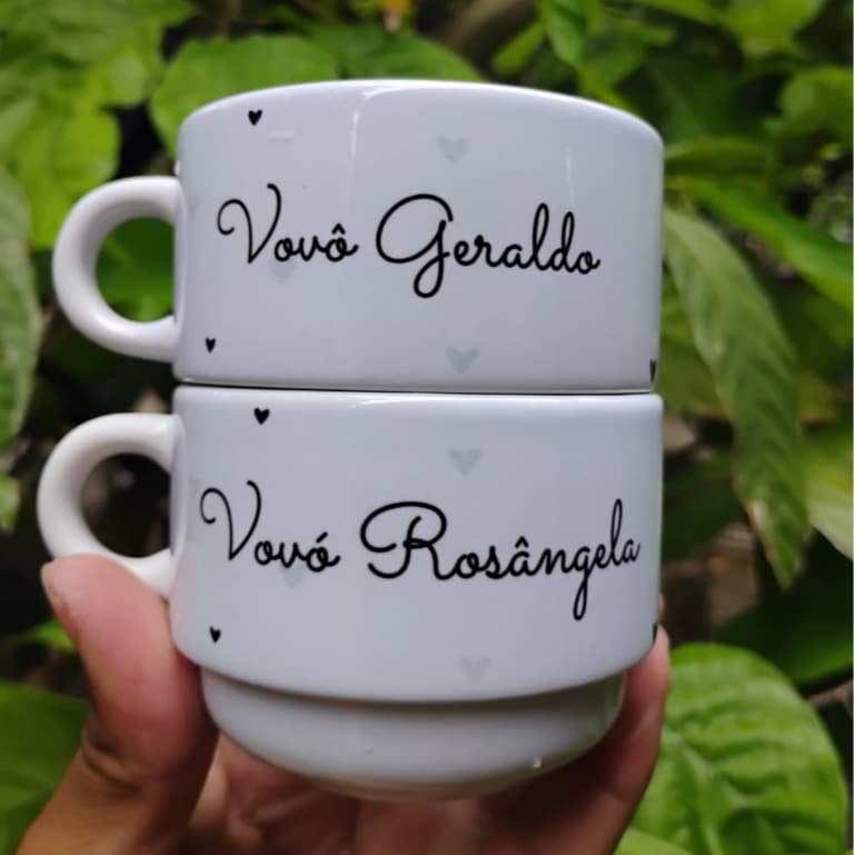 🔥Envio Rápido🔥 | Qualidade Premium Xícara Personalizada 180ml Porcelana Para Dindos,Vovô,Vovó Padrinhos,Madrinhas,DINDOS