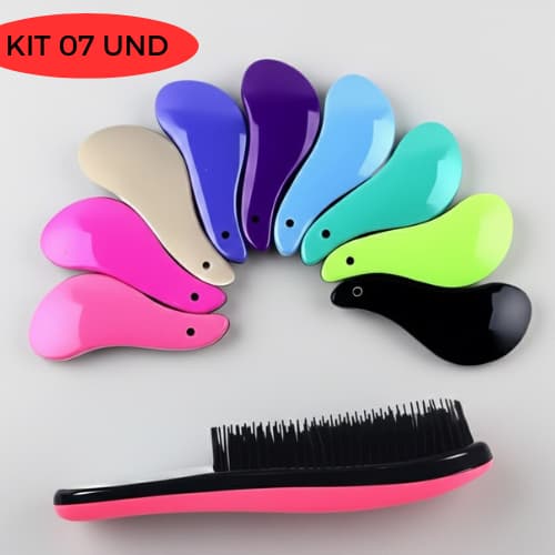 Kit 7 - Escovas Mágicas pra cabelo - Anti Frizz - De Desembaraçar Cabelo