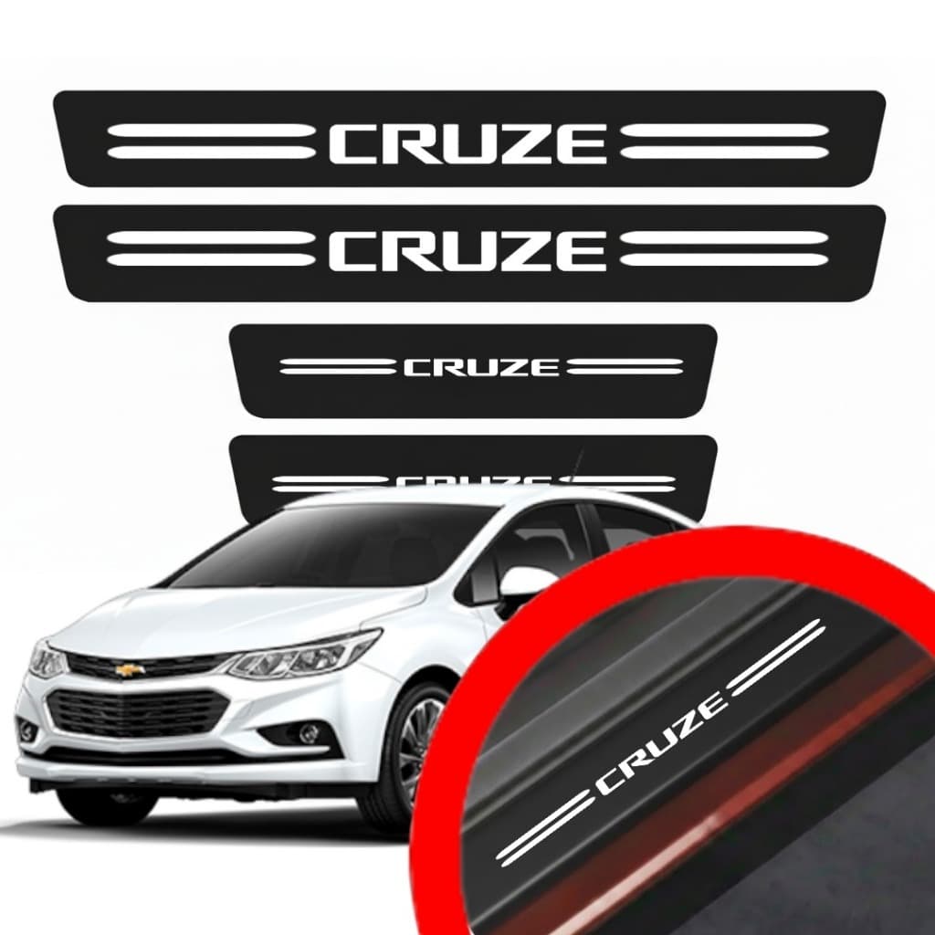 SOLEIRA PROTEÇAO PORTA CRUZE UNIVERSAL VINIL PARA CARRO AUTOMOTIVO PERSONALIZADA VARIAS CORES