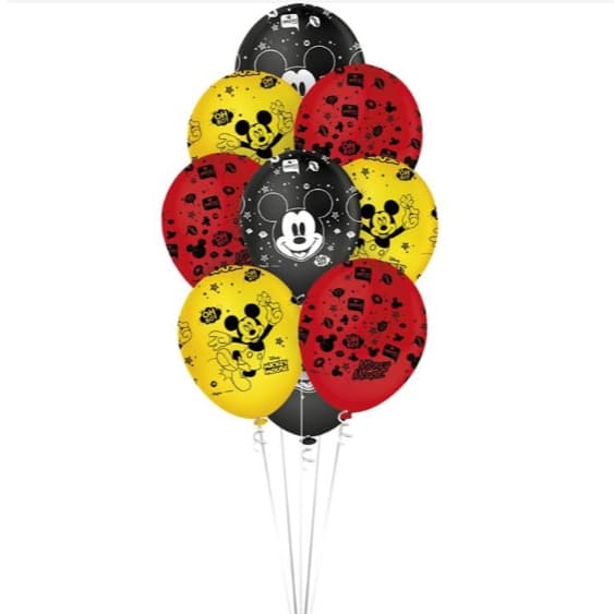 BALAO MICHEY PREMIUM- BEXIGA LATEX GIGANTE MICKEY CLASSICO ACABAMENTO METALIZADO 12 pol 10 un.