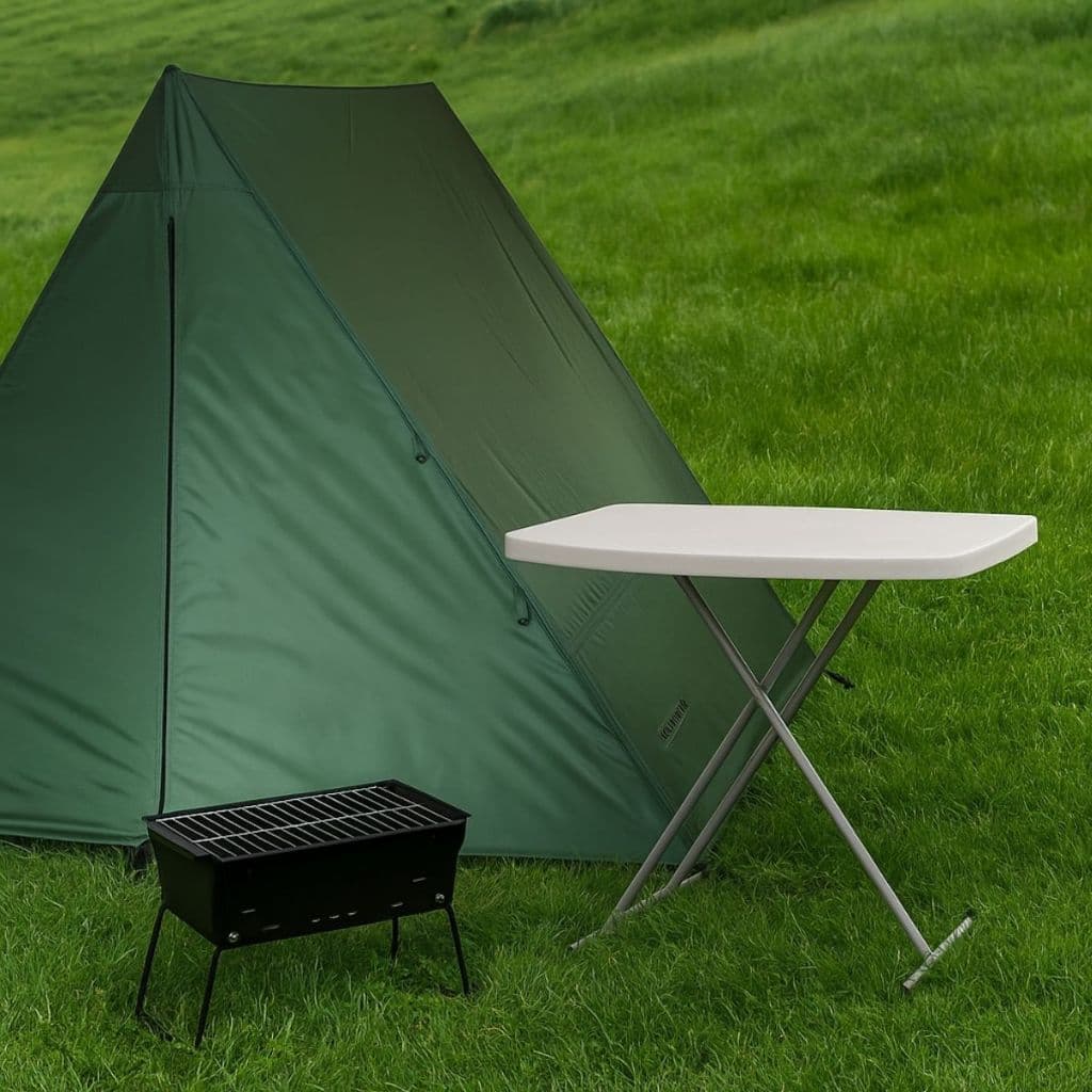 Mesa Dobrável Robust Multiuso Nautika 80cm 3 Níveis Altura Camping Portátil Reforçada