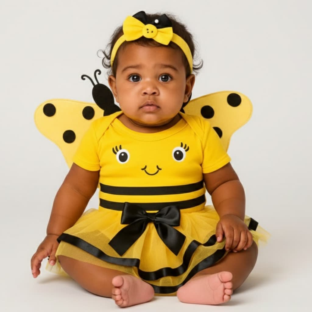 Body Bebê Infantil Menina Mêsversário Temático Abelhinha Super Confortável Linha Premium