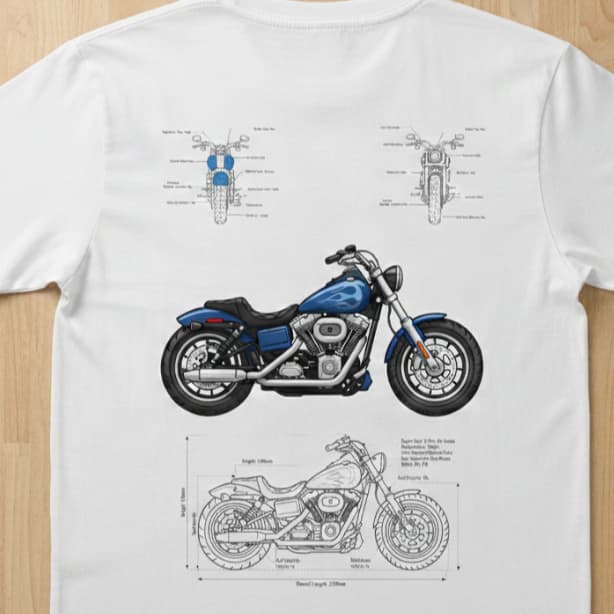 Camiseta Moto Custom Vintage Masculina Low Rider S 100% Algodão Malha 30.1 Premium Gola Ribana