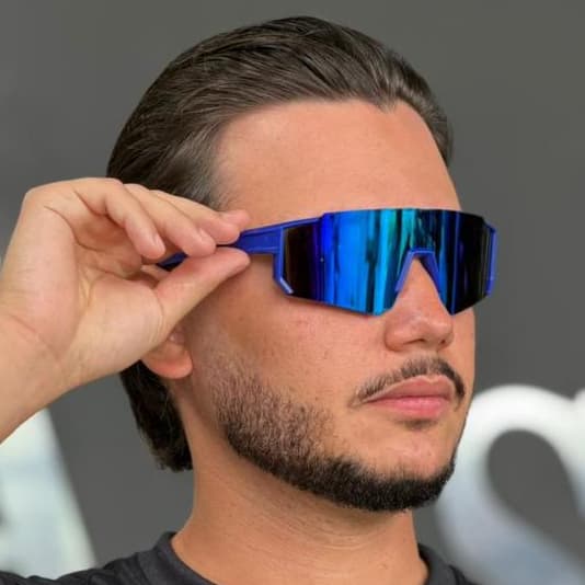 Óculos De Sol Moda Ciclismo Esportivos e Case Masculinos e Femininos assis fitness corrida Proteção UV 400