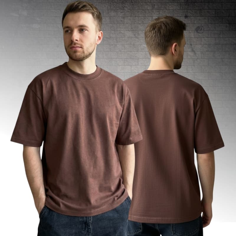 Camiseta Masculina Street Wear Marrom! M ao GG Algodão Penteado