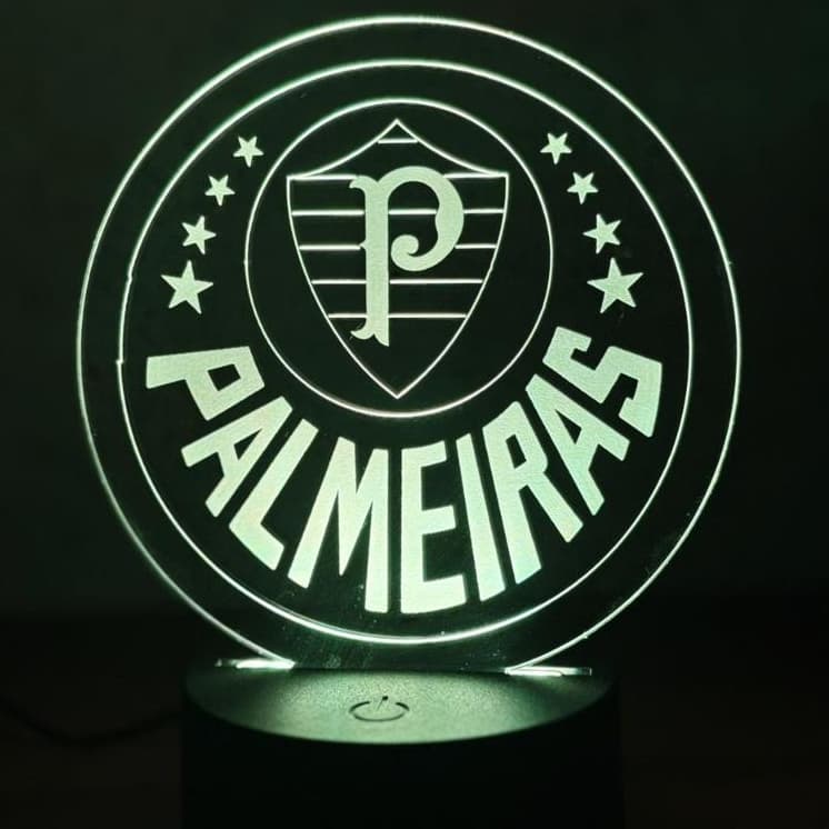 Luminária Torcedor Verdão Led 3D de Time RGB Edição Palmeiras
