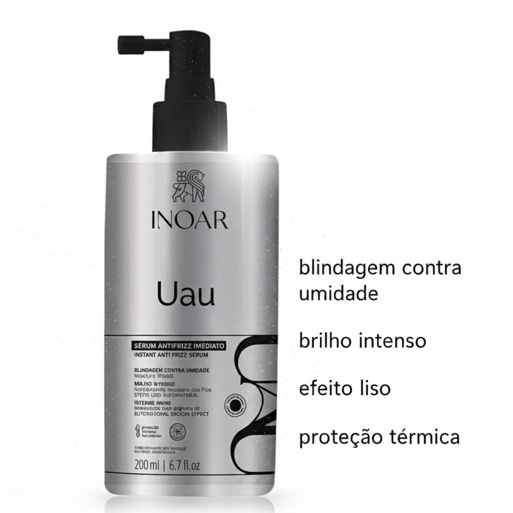 SÉRUM INOAR UAU ANTI-FRIZZ IMEDIATO BRILHO INTENSO 200ML