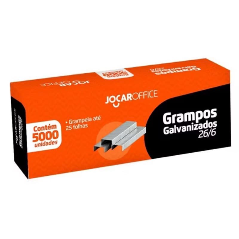 Grampo Galvanizado 26/6 Jocar Office Grampo para Grampeador