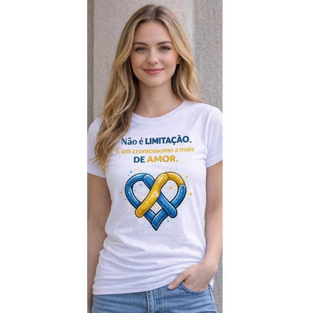 Camiseta Sindrome down, cromossomo do amor, 21 março
