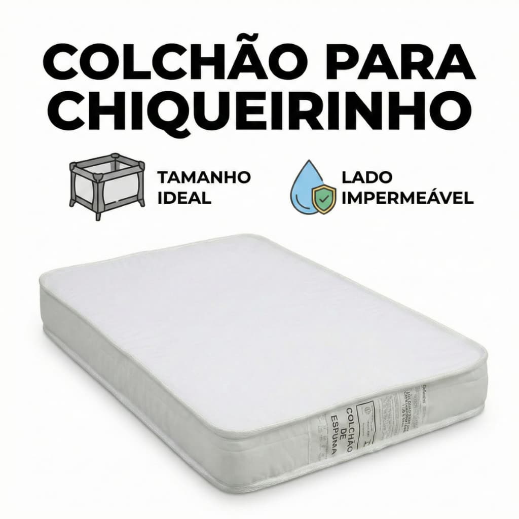 Colchão Chiqueirinho Para Berço Pet 100x70x10cm 100% Espuma D18 Lado Impermeável