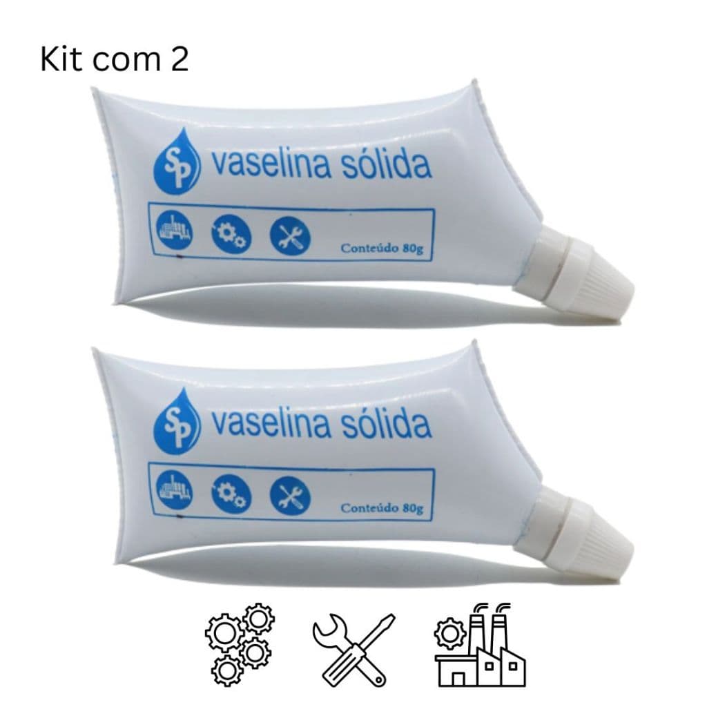 Vaselina Sólida 80g - kit com 2 - vaselina pastosa  para carros, vaselina para indústria - Lubrificante automotivo